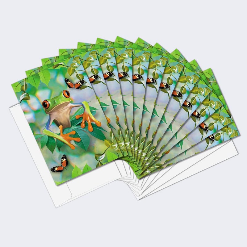 Tree-Free Greetings EcoNotes 12 Count Frog Framed All Occasion Notecard Set with Envelopes, 4 x 6 Inches (FS56911) - Image 2